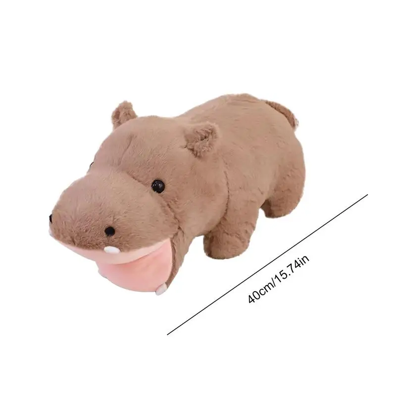 Hippo Plush Simulation Stuffed Animal Plush Toy Hugging Pillow Hippo Sofa Cushion Plush Doll Toy Cute Stuffed Ornaments Pillows