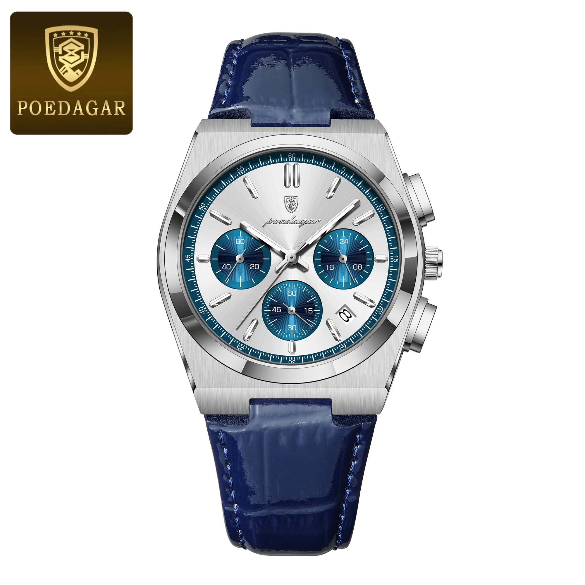 Men's Trendy Luminous Chronograph Watch, Waterproof
