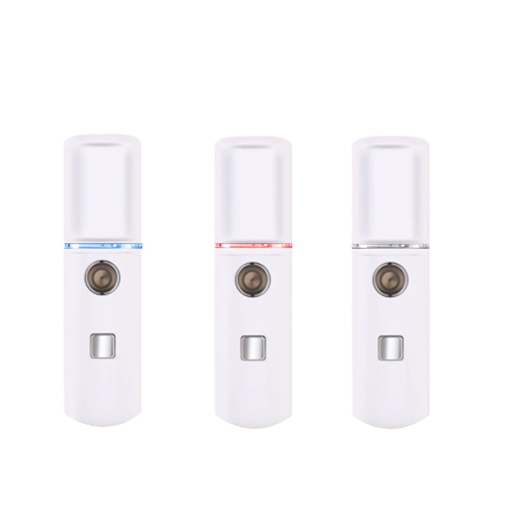 

Mini Portable Nano Facial Steamer Mist Care Face Sprayer Abs Material Non-Slip Grip 60S Timing White