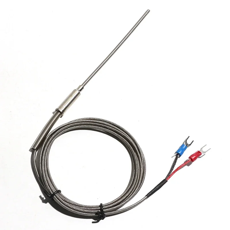 1PC 1.5M K-type Armoured WRNK-191 Thermocouple Stainless Steel Braiding Insulated WIre 100/200/300mm Bendable Probe