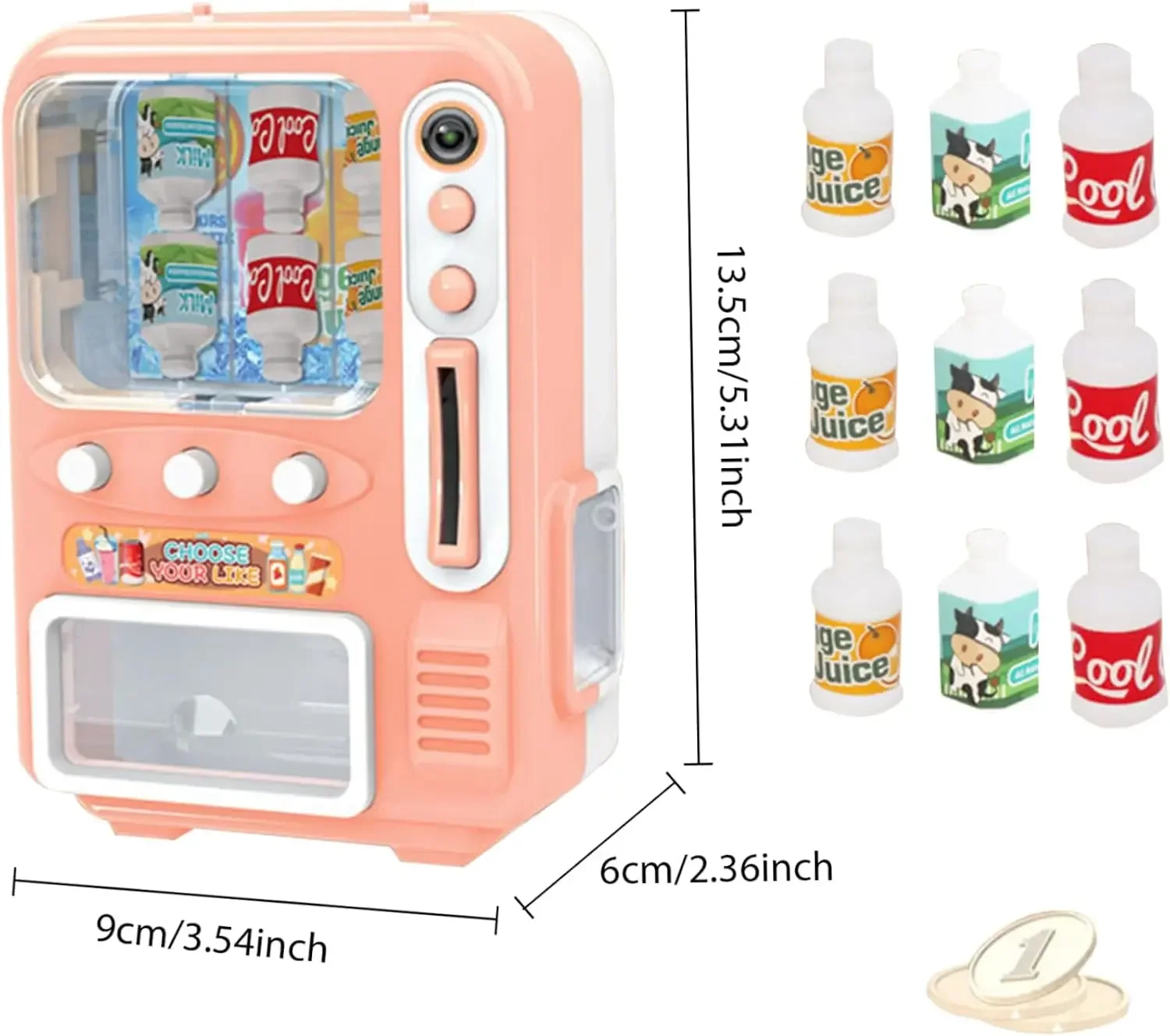 Mini Vending Machine,Drink Vending Machine,Cute Plastic Mini Things with Game Drinks Prop for Doll House Furniture Decor