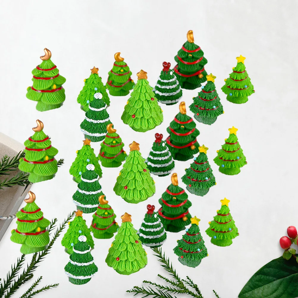

40pcs Christmas Tree Microlandscape Resin Decor Craft Miniature Tree For Home Garden Holiday Party Decoration Xmas Gifts