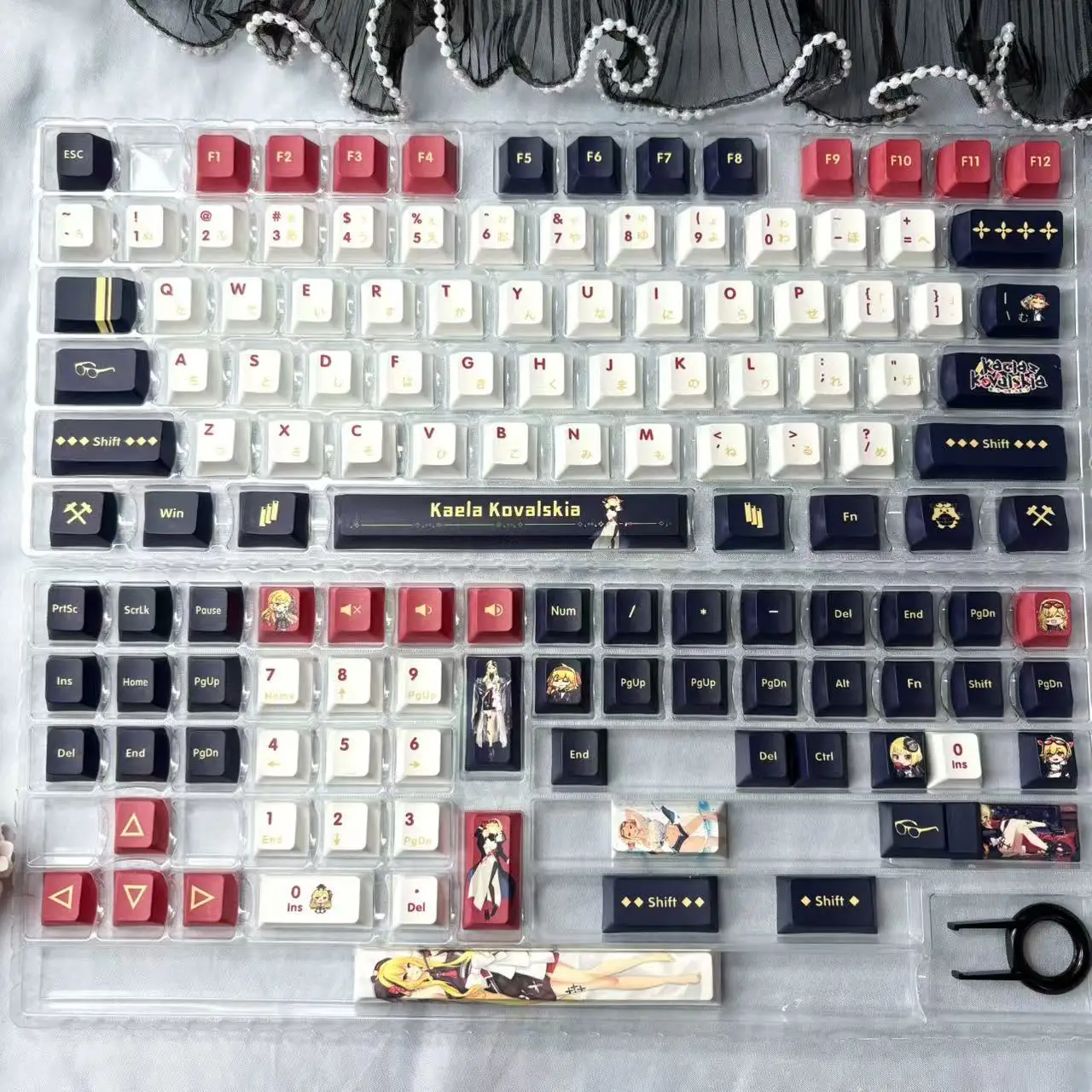 Kaela Kovalskia Key Cap Vtuber Hololive Key Cover PBT DYE Sublimation Cherry MX Cross Axis Switch Keycap for Mechanical Keyboard