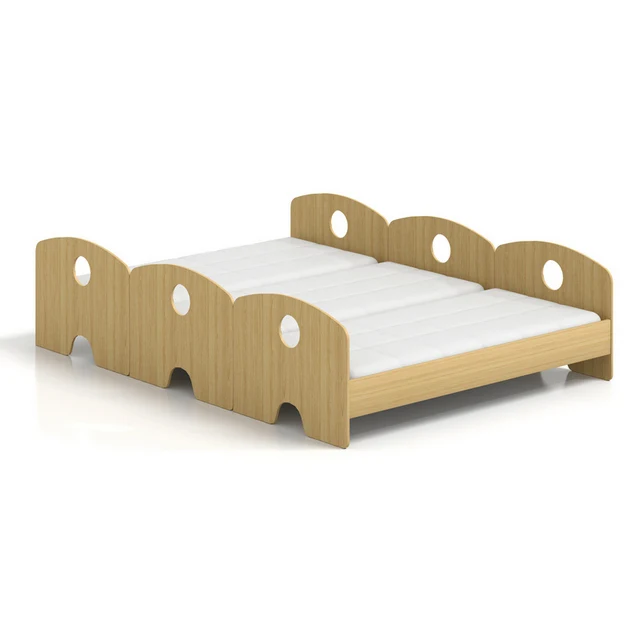New Design Hot Sale Cute Wood Kindergarten Furniture Kids Children Use Wooden Single Kids Bed for Sleep