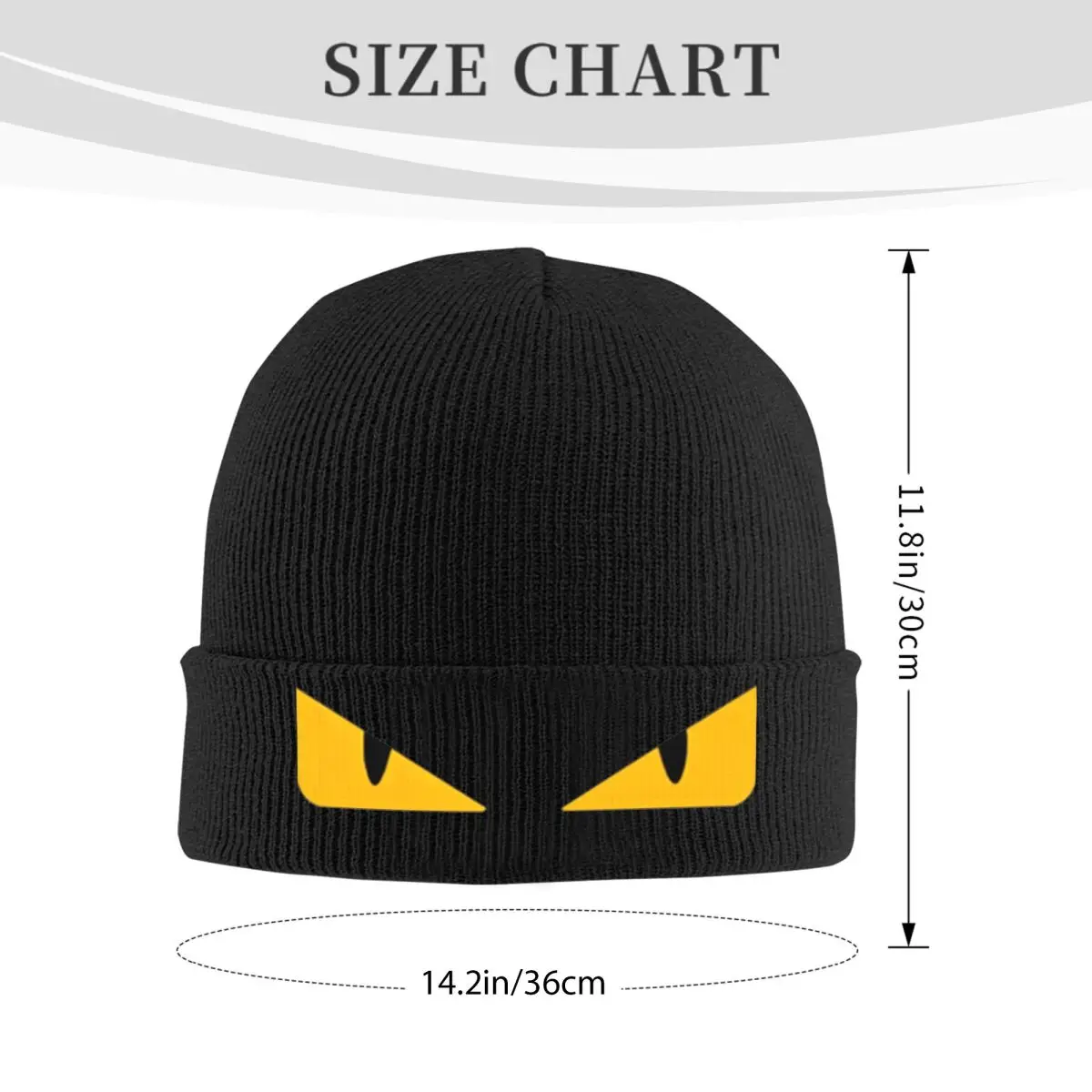 Evil Yellow Eyes Beanie Hats Bonnet Hats Female Male Vintage Hippie Knitting Hat Spring Printed Elastic Caps