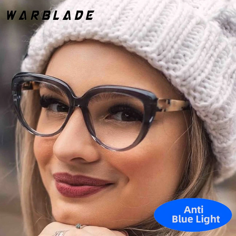 

Vintage Cat Eye Anti-Blue Light Glasses For Men And Women Punk Brand Designer Computer Work TR90 Eye Protection Eyewear Female