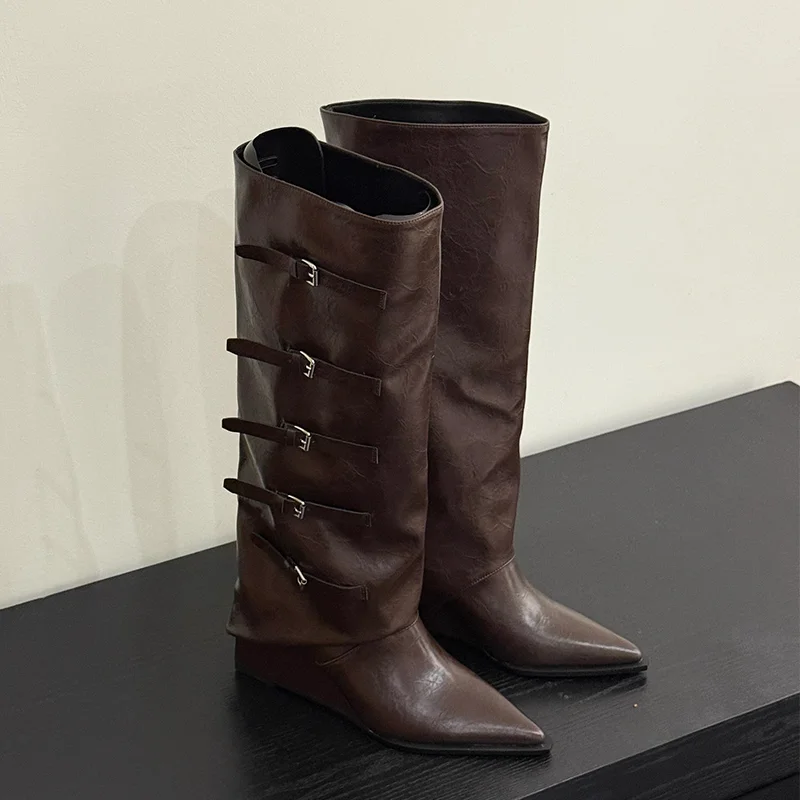 

Designer Women's Long Boots Sexy High Heels Fashion Knee High Shoes 2025 Winter Pumps Chelsea Boots New Trend Gothic Mujer Botas