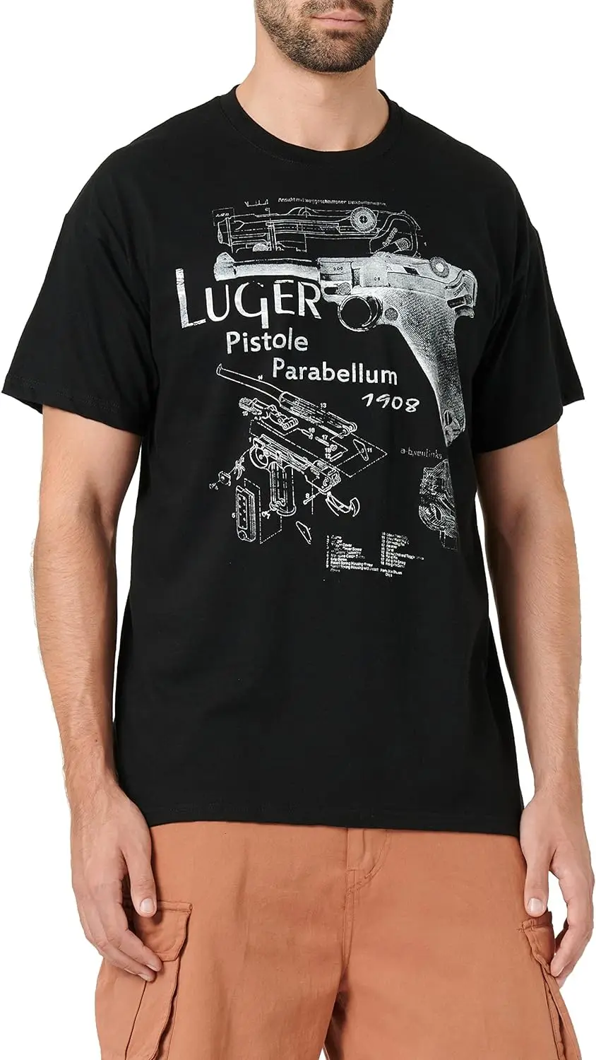 WWII German 9mm Luger Parabellum Pistol Patent T-Shirt 100% Cotton O-Neck Summer Short Sleeve Casual Mens T-shirt Size S-3XL