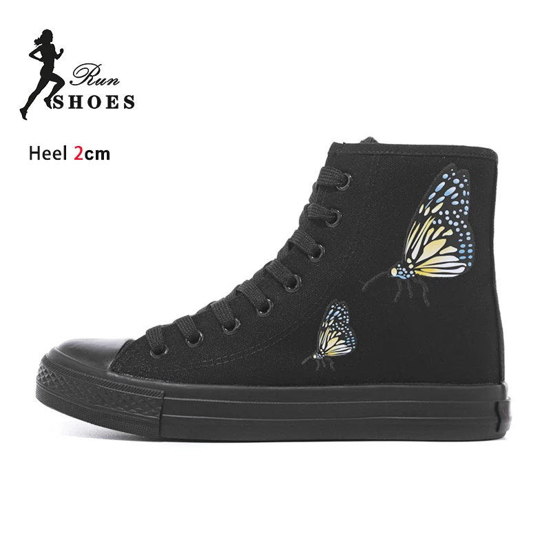 

Новинка 2023 года, осенние высокие женские кроссовки, парусиновая вулканизированная обувь на шнуровке, удобные дышащие повседневные женские полусапожки на плоской подошве толщиной 2 см