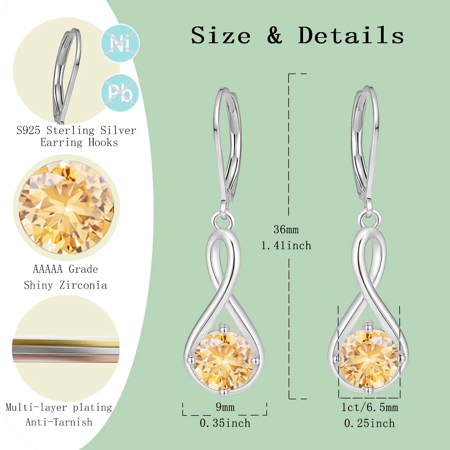 

Серебро 925 пробы LAMVOICE, подарок на День святого Валентина для дочери, дизайнерский предмет высокого качества, серьги с цирконием 2 карата