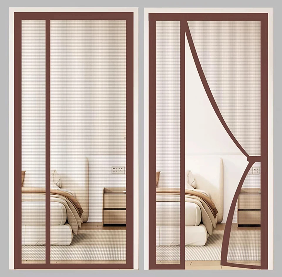 

Magnetic Screen Door Mesh Curtain Anti Mosquito Insect Fly Bug Side-opening HomeDecor for Livingroom Kitchen Balcony Ventilation