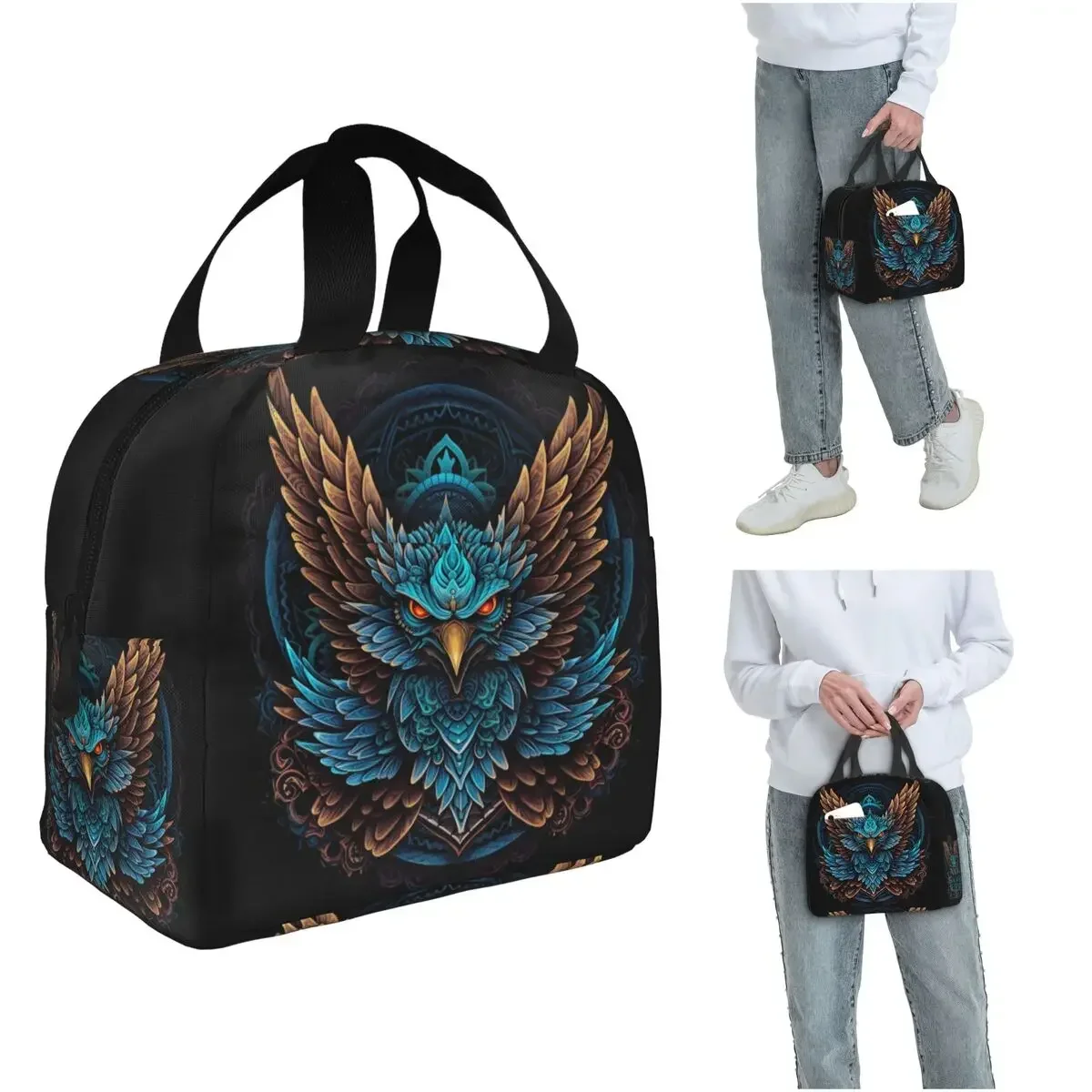 Fierce Eagle Insulated Lunch Bag for Women Children Portable Food Boxes Thermal Lunch Box Tote