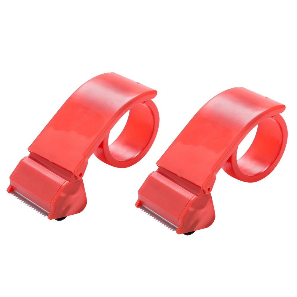 2 Pcs Heavy Duty Tape Sealing Device Handheld Dispenser Red Ergonomic Packaging