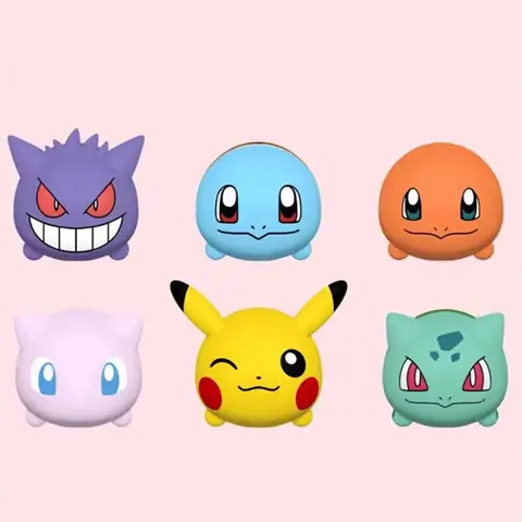 반다이 캡슐 장난감 Pok E Mon 애완 동물 엘프 피카추 조니 거북이 이상해씨 Gengar Charmander 귀여운 스태킹 장난감 접이식 블라인드 박스 Best5