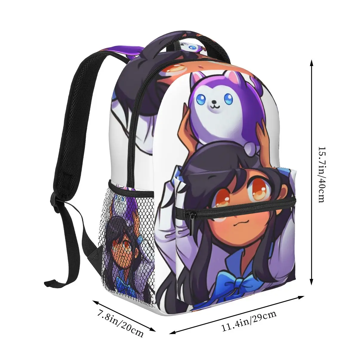 Aphmau-男の子と女の子のための漫画の旅行リュックサック、学校のバックパック、学生のブックバッグ、ショルダーバッグ、大容量