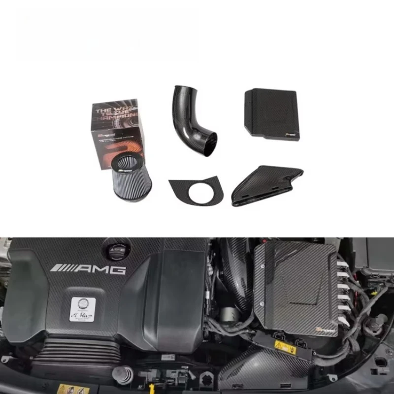 

OEM индивидуальный фильтрующий элемент системы впускной системы автомобиля из сухого углеродного волокна 3K саржевого переплетения для A45 W177 M139 2.0T