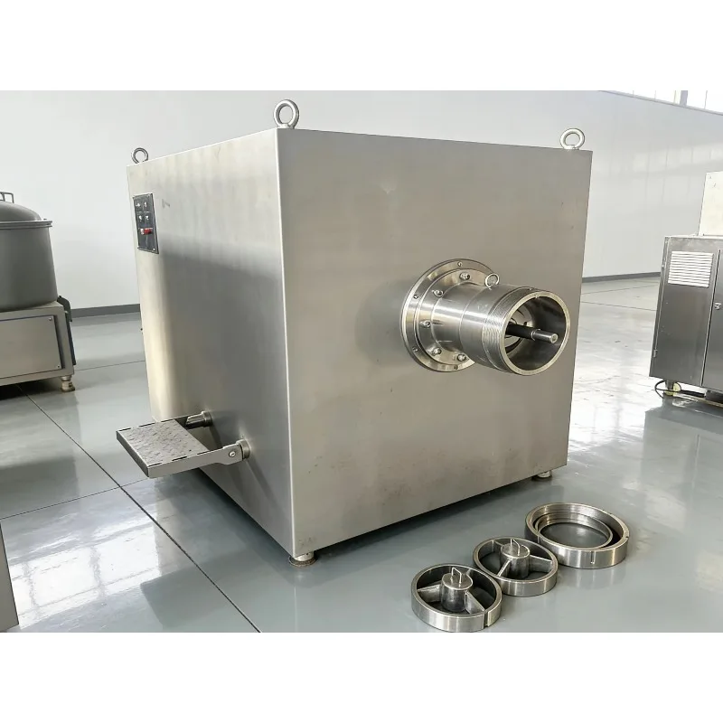 Frozen Meat Grinder Heavy Duty Industrial Meat Mincing Machine with Large Feeding Hopper for Central Kitchen Stainless Steel