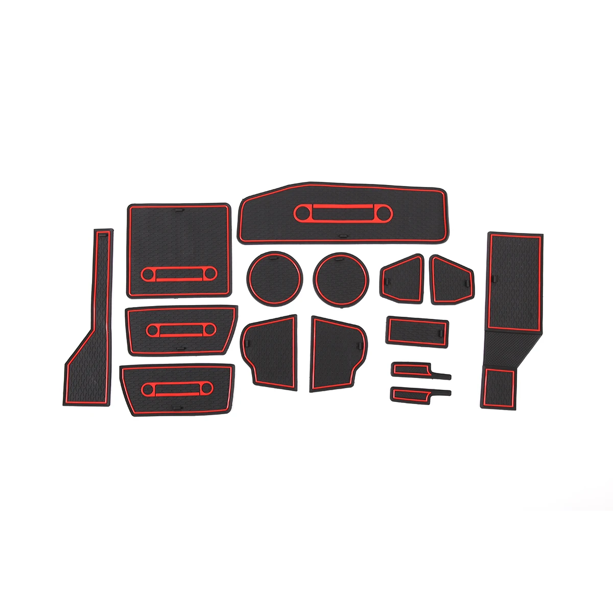 For Toyota FJ Cruiser 07-21 Car Front Back Door Slot Pad Mat Cup Holders Mats Armrest Storage dashboard Box Pad Car  Accessories