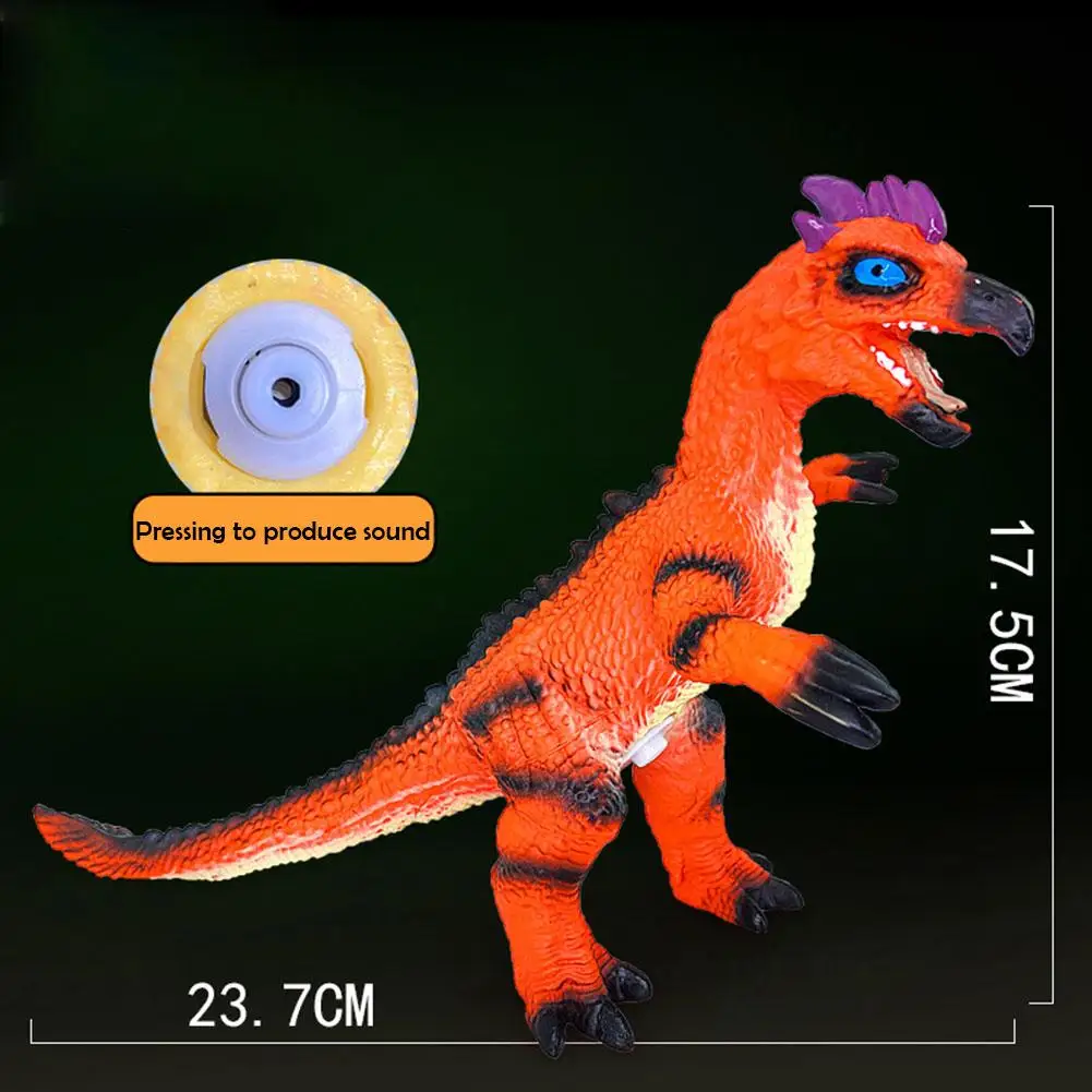 Modelo de Animal de simulación de dinosaurio, realista con Gel suave sonido de juguete, Regalo Seguro y Material, mundo de los niños, G5M5