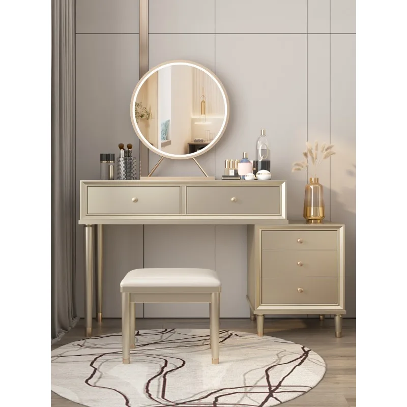 

American solid wood dresser storage cabinet integrated bedroom modern simple small makeup table
