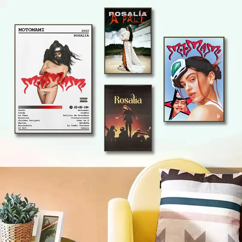 المغني Rosalia LUX ألبوم جديد مستوحاة كلمات الموسيقى الرجعية الجمالية المشارك حائط لوح رسم الفن صور ديكور المنزل هدية
