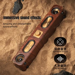 High-quality Wooden Bookshelf Audio High-power Wireless Bluetooth Speakers Computer Desktop Home Theater TF Card /USB/AUX Audio