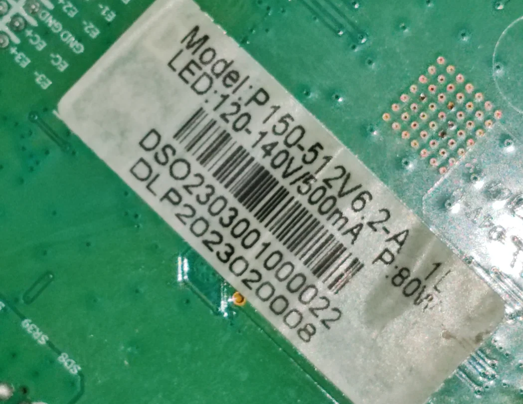 لوحة أم للتلفزيون P150-512V6.2 LED ثلاثة في واحد، تم اختبارها جيدًا، صورة مادية لـ 120--140 فولت 500 مللي أمبير 80 وات