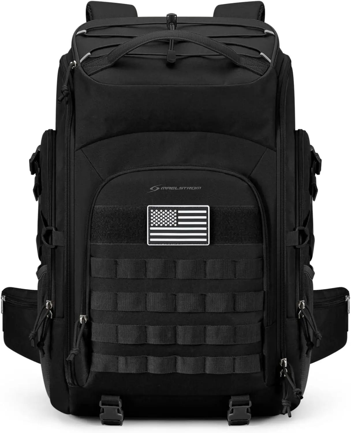 Tactical Backpack for Men, Water Resistant 40L Military Backpack, for Hiking, Camping, Gym with Molle System (Black)