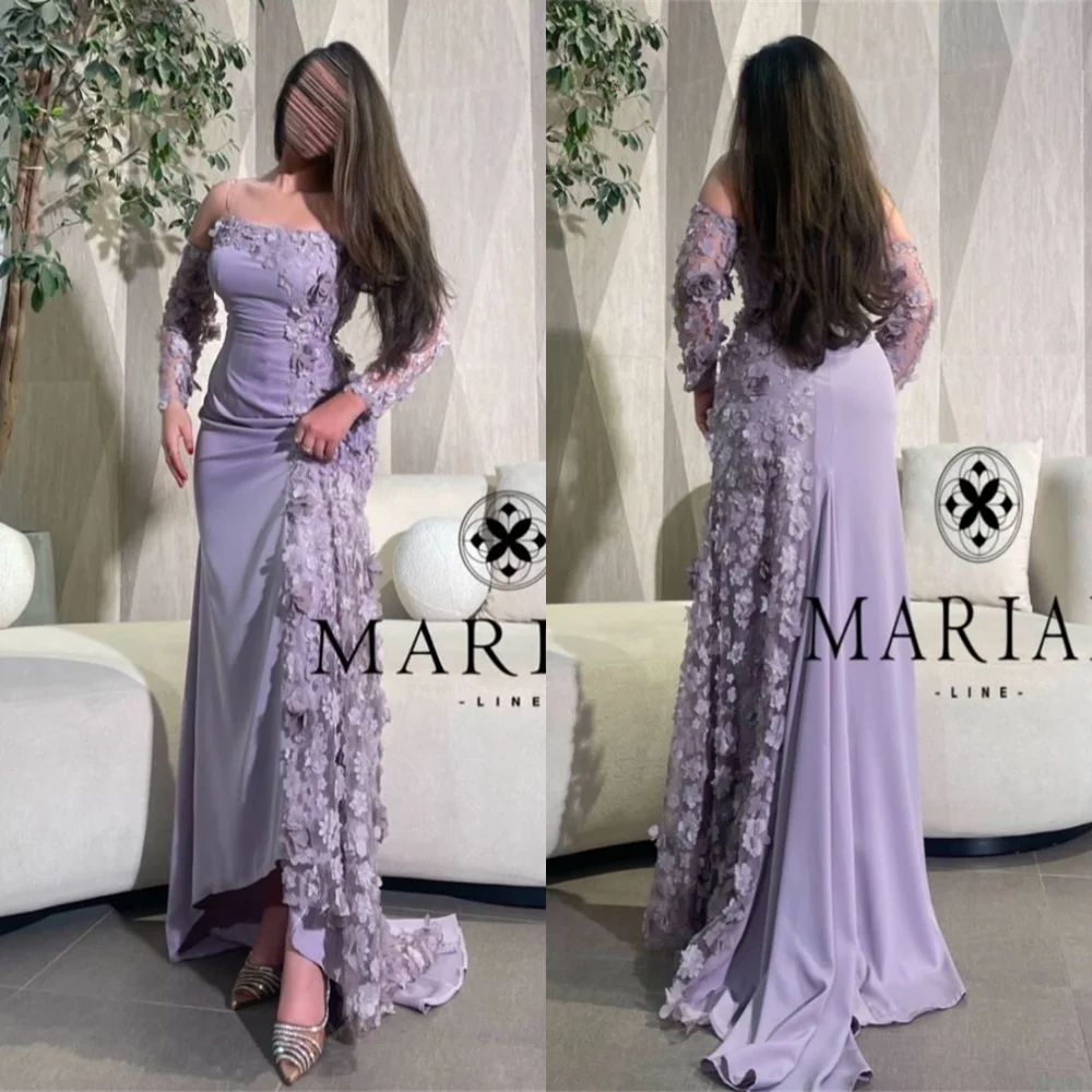 

Customized Delicate Purple Jersey Evening Dress Exquisite Strapless Long Sleeves Cocktail Dress Classic Zipper Back Party Dress