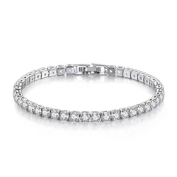 Buyee 925 Sterling Silver Wedding Bracelets for Woman Light White Crystal Fashion Party Fine Jewelry Bracelets Gift with Box