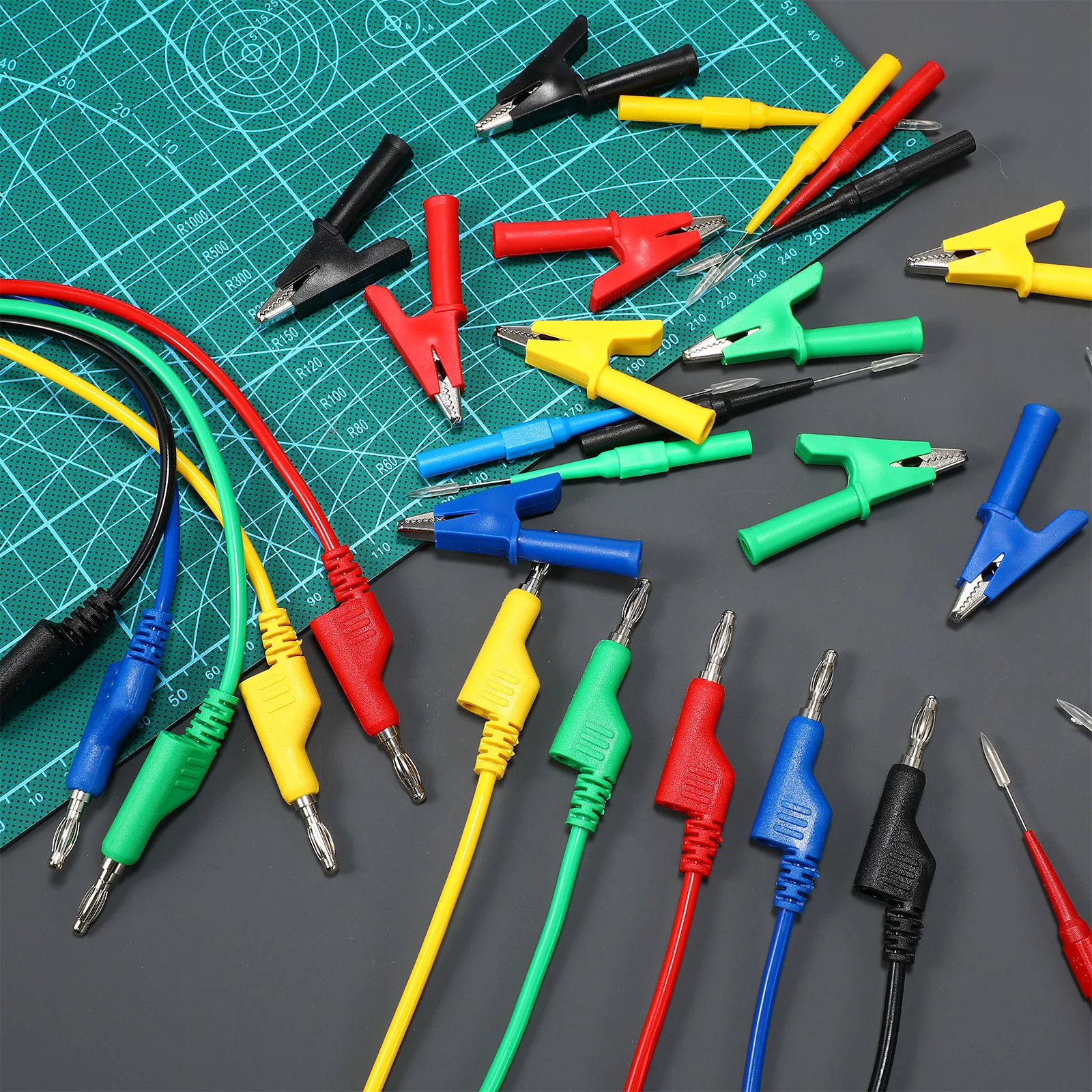 

1 Set Multimeter Test Leads Kit Alligator Clips Probes Electrical Testing Equipment Banana Plug Compatible Flexible 110Chars