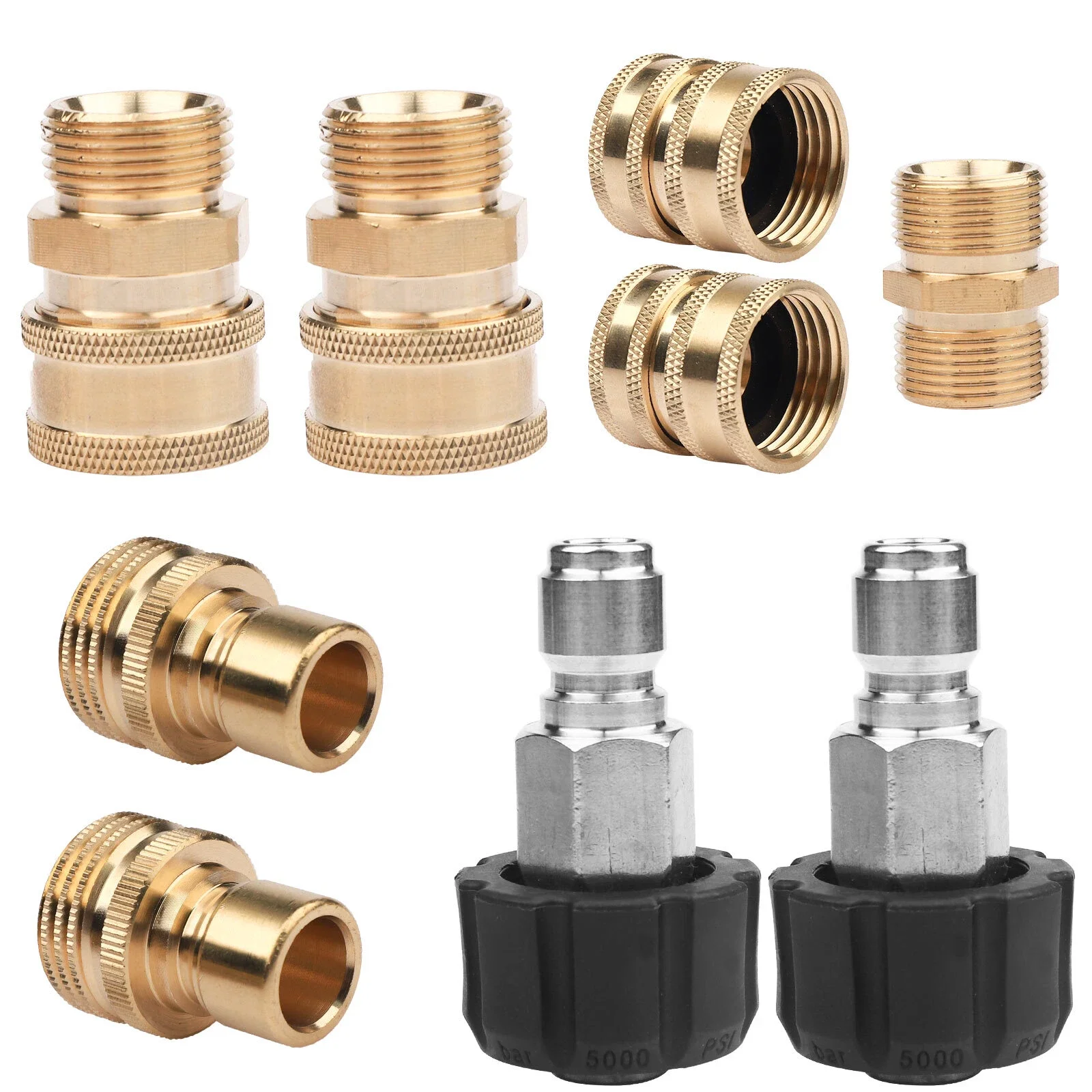 

9 шт./компл., набор адаптеров для мойки высокого давления, быстроразъемный фитинг для шланга пистолета для мойки высокого давления, аксессуары для мойки высокого давления 5000 фунтов на квадратный дюйм