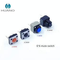 10PCS Blue/Red Silent Switch Push Mute Buttons 6*6*3.5mm/6*6*4.3/6*6*7.3/6x6x9.5MM Wireless Wired Micro Switch for Keyboard