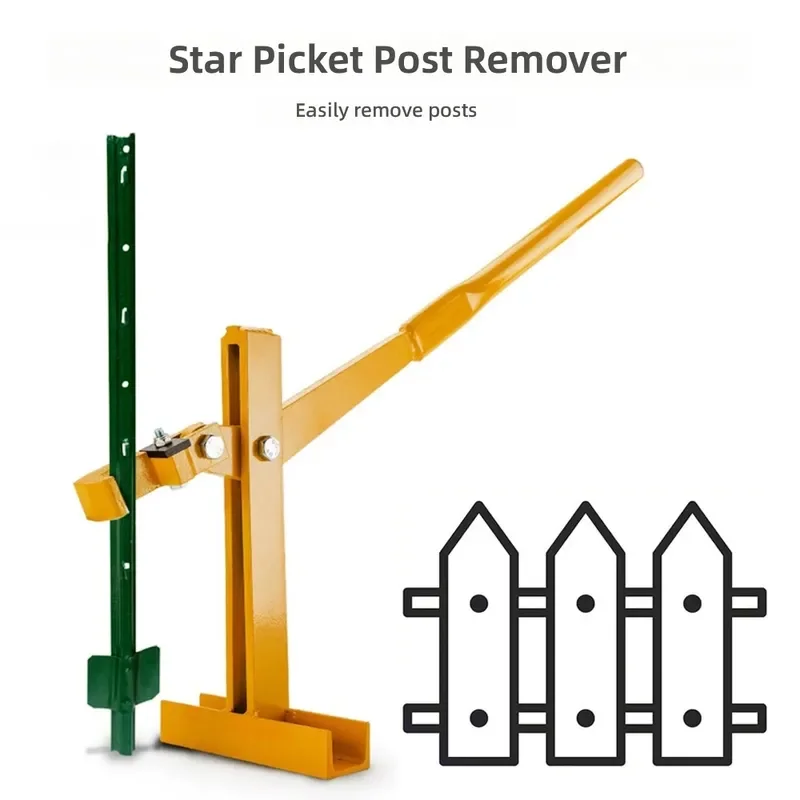 Post Lifter Pile Raiser Heavy Duty Steel Fence Post Puller for Pasture Farm American Style Manual Ground Stake Extractor Tool