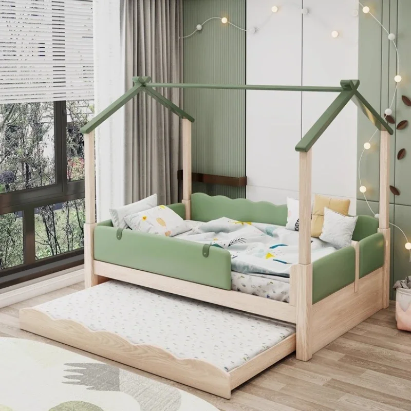 Tree house children's bed half-height with desk Mother and bed Multifunctional storage combination bed Solid wood girl boy