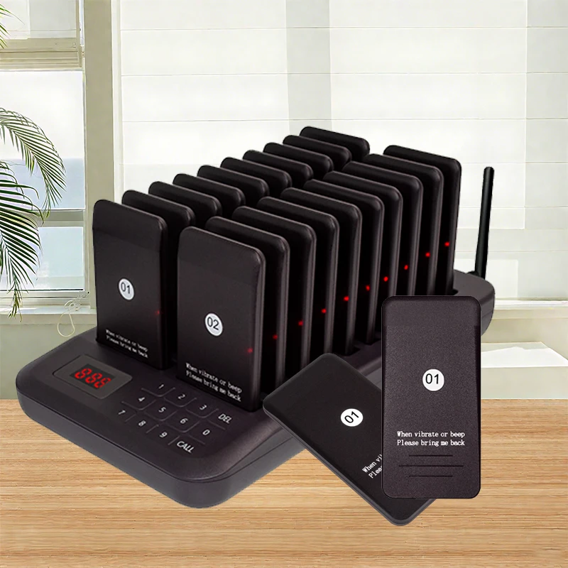 New Arrival Wireless Restaurant Pager System Food Pager for Coffee Burger Shop Food Truck Clinic Flash Vibrate Ring