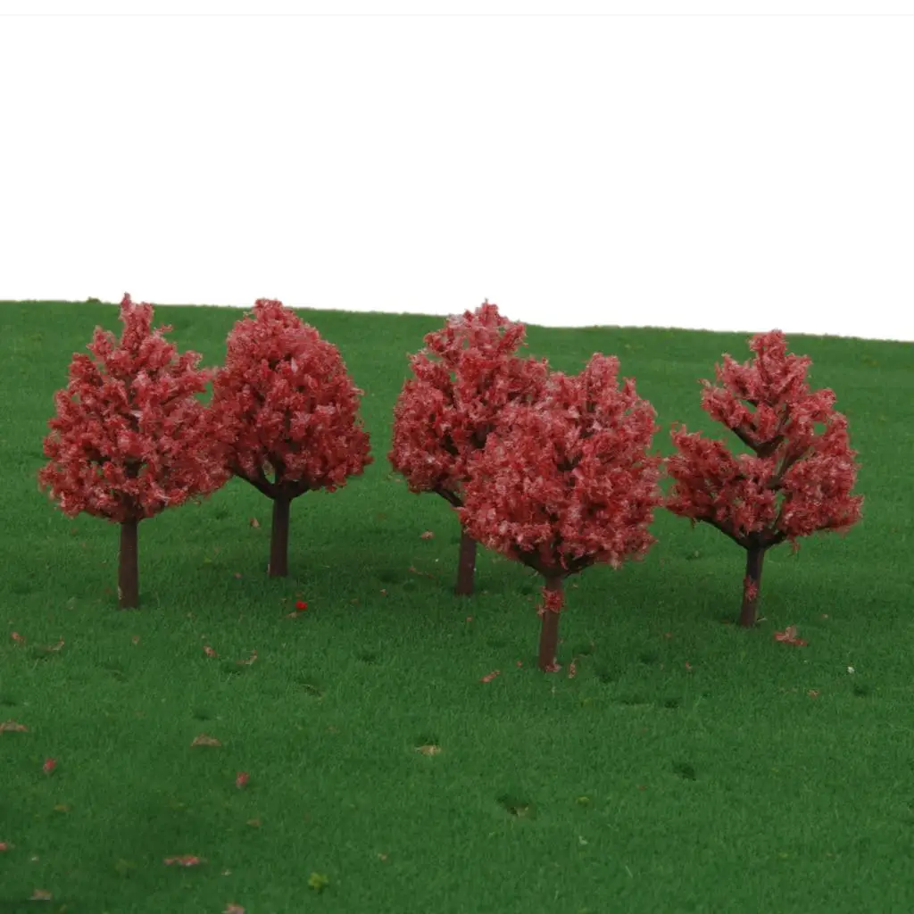 Railroad Scenery Model Trees 1 to 150 Scale Light Red Cypress Miniature Landscape Kit for Trains
