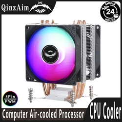 Chłodnica procesora 4 rury grzewcze rura miedziana 3/4Pin PWM PC cichy dla Intel LGA 2011 90mm wentylator chłodzący wkręt serwer X79 X99 E3 E5