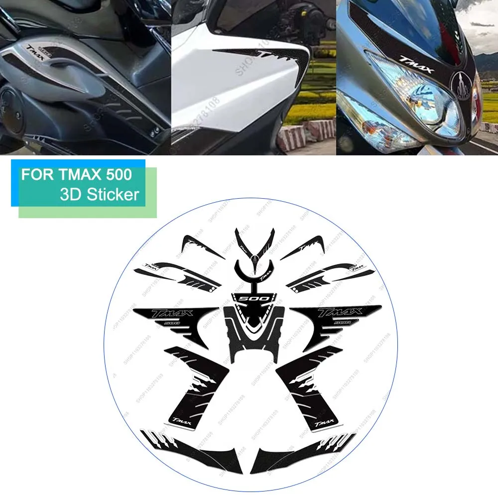 

Motorcycle Accessories Waterproof Sticker Moto Sticker Kit 3D Gel Epoxy Resin Protective Sticker for TMAX 500 T MAX 2008 2011