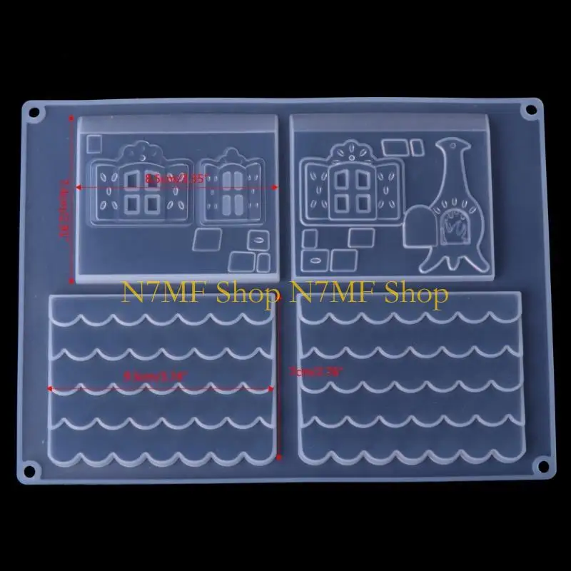 N7MF Christmas House Mold Handmade Jewelry Making Tools Silicone Mold Crafts Making
