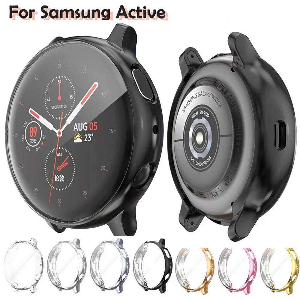Funda protectora para Samsung Galaxy Watch 6, 5, 4, 40mm, 44mm, Protector de pantalla de TPU, cubierta protectora de parachoques envolvente para Active 2, 40/44mm