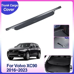 for Volvo XC90 T6 T8 2016~2023 Rear Trunk Cargo Cover Car Partition Board Security Shield Shade Curtain Auto Interior Accessorie