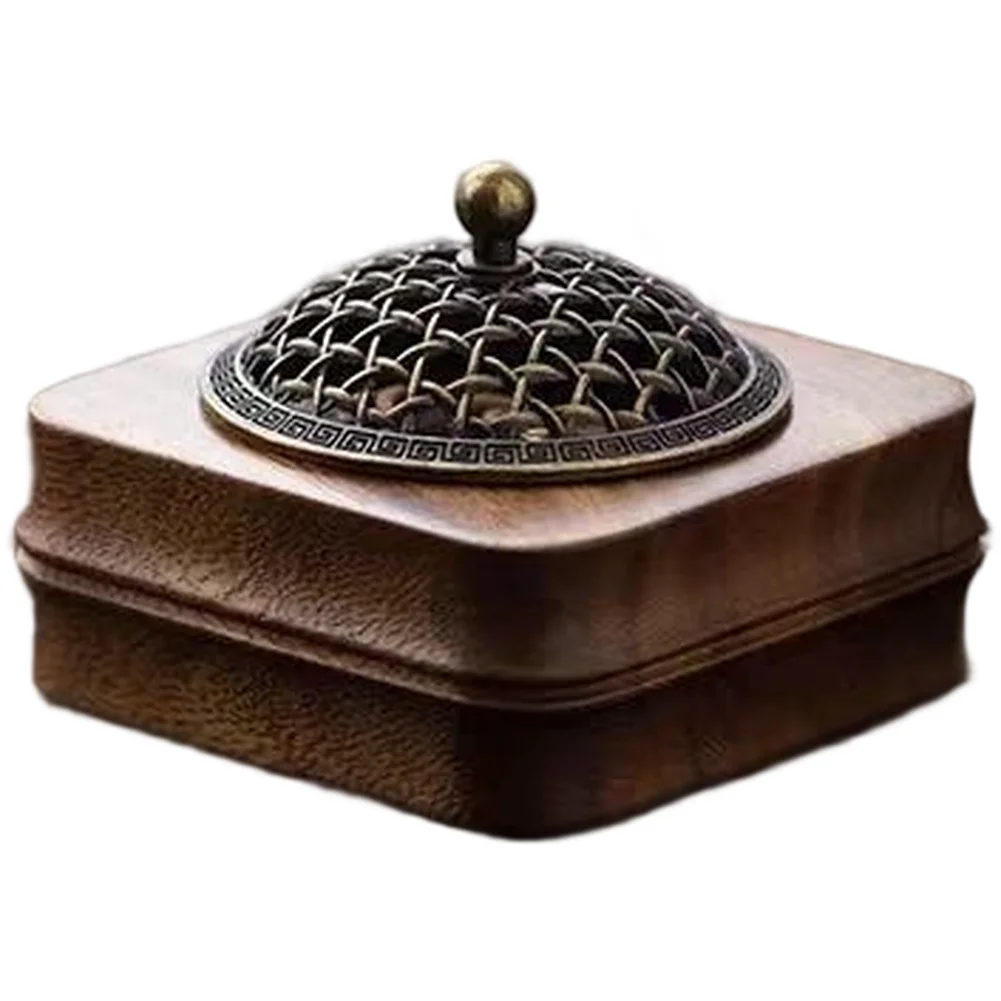

Handcrafted Walnut Wood Aromatherapy Incense Burner with Zen Style for For AMERICAN Market Fits For Sandalwood Coil 7cm Diameter