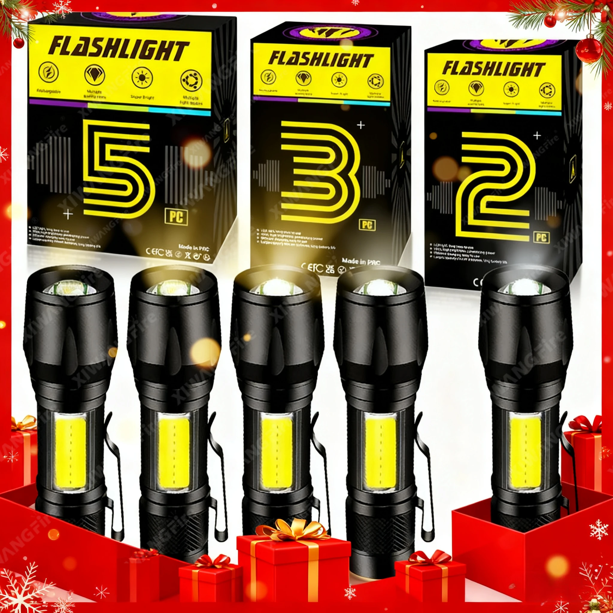 

Масштабируемый фонарик, походный фонарь COB, перезаряжаемый мини-фонарик, идеальный подарок для ребенка, аварийное снаряжение для улицы с зажимом для ручки