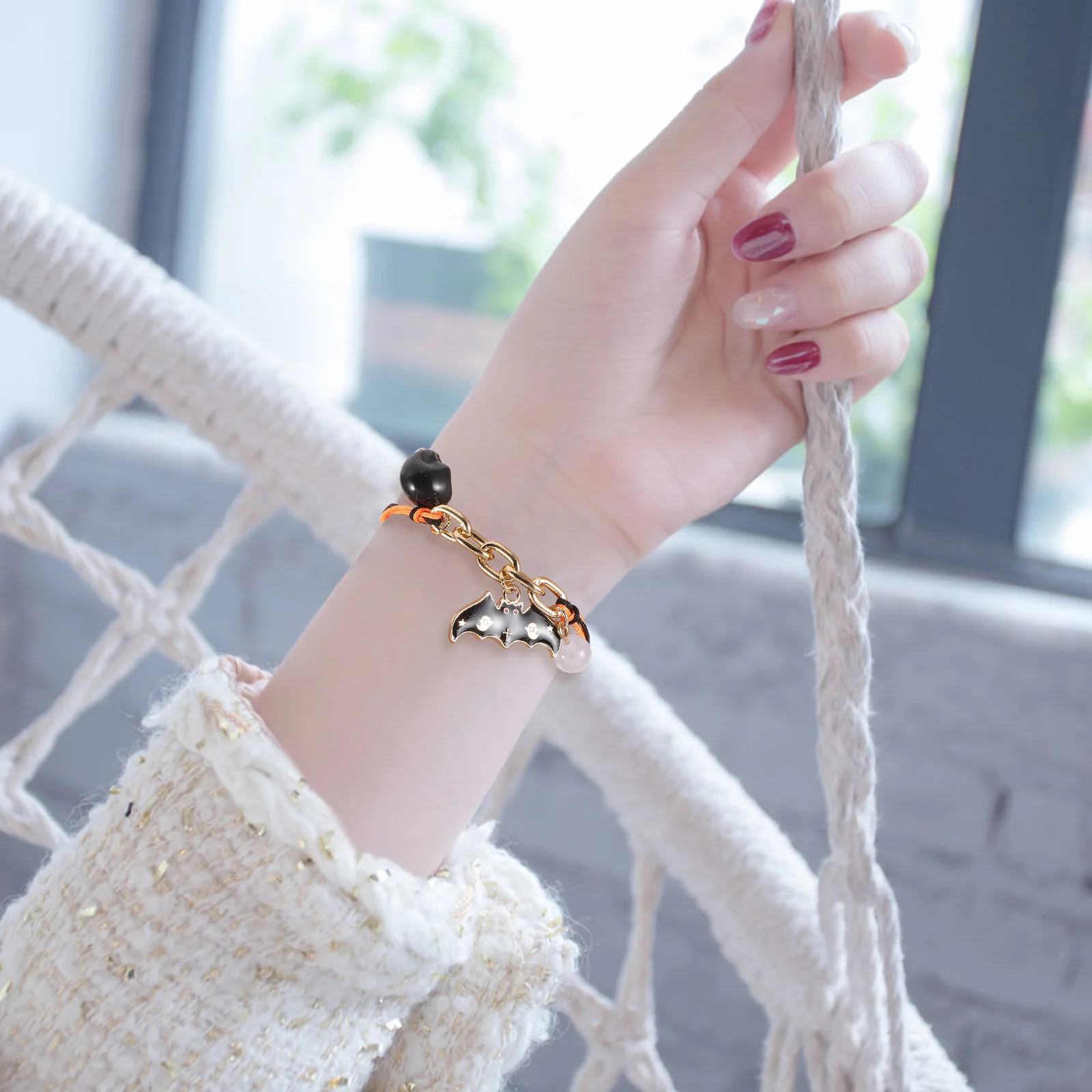 

Halloween Bat Pendant Bracelet Party Bracelet Gothic Punk Wristband Luminous Wristband