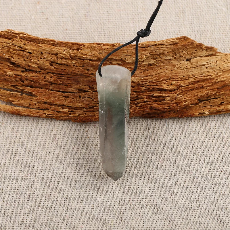 B&F Handmade Ghost Quartz Pendants, Genuine Natural stones beads, Unique Stones for jewelry & DIY Earring Beads