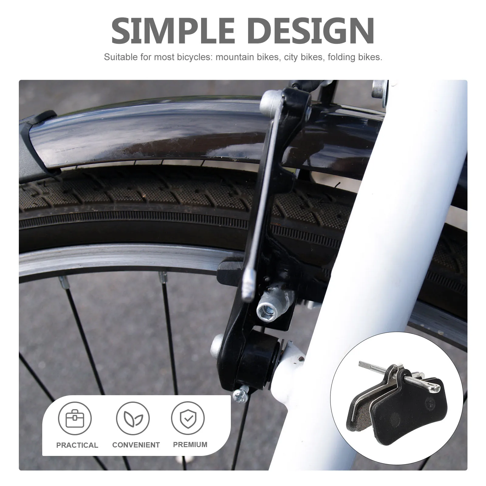 

Bike Brake Pads Disc Replacement Blocks Durable Lightweight Cycling Accessories Scooter Mountain Road Bike Supplies Black
