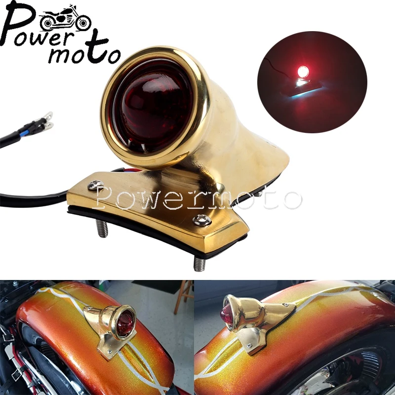 Universal Motorcycle 12VLED Taillight Integrated Taillight For Harley Bobber Motorcycles Beehive Lens Vintage 1936 Crocker Style