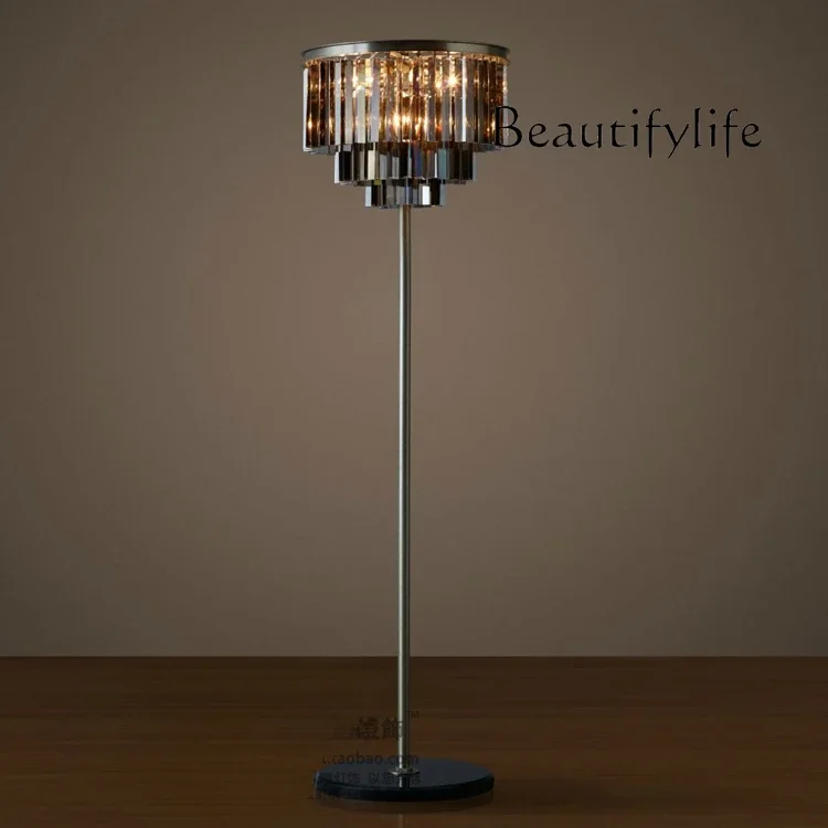 

American modern crystal floor lamp simple and creative living room atmosphere lamp