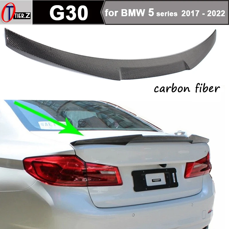 

G30 Real Carbon Fiber Car Rear Spoiler Trunk Wing for 2017 - 2022 BMW M5 F90 & 5 Series Sedan G30 530i 535i 540i 525i with Tape